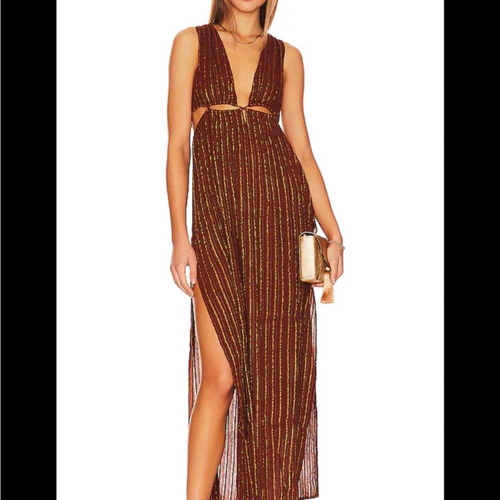 L*Space Brown and Gold Dress
